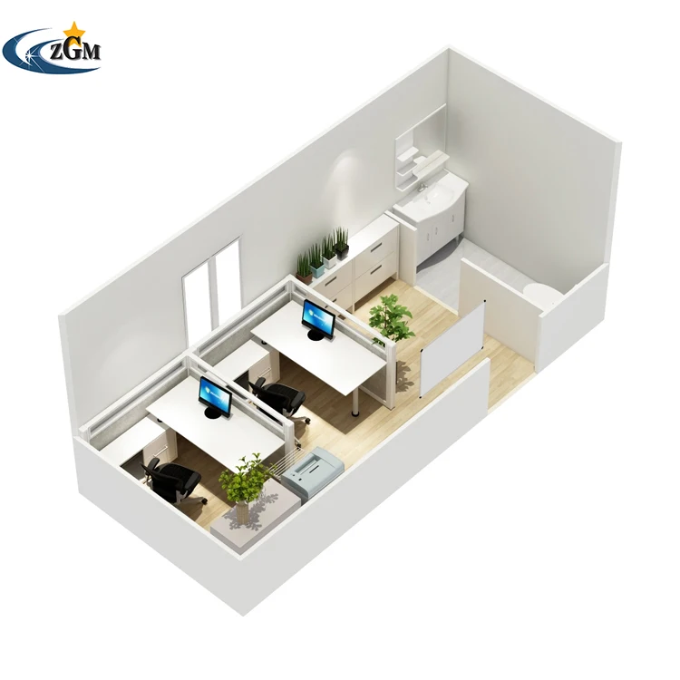 Supplier House Container Office Cost-saving Temporary Use 20ft Containers Gold Used for Glass Allstar Foldable Shop Modern China