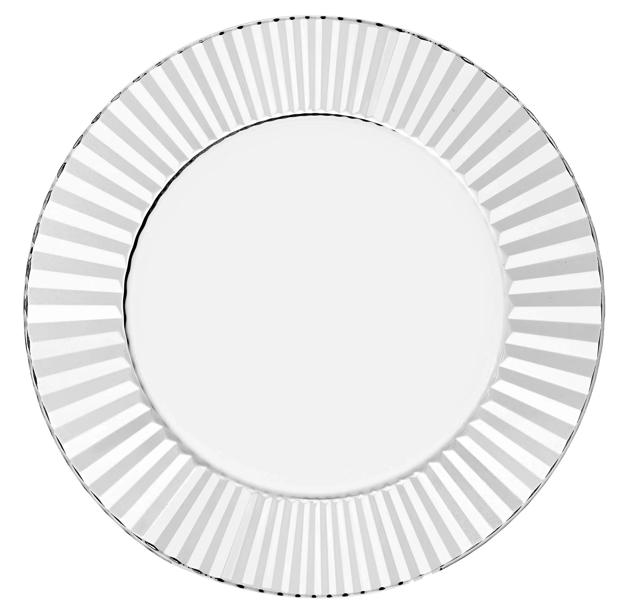 Wholesale European glass Diamond cut design Transparent  Charger  Plate  Diameter  customized 7.5/9/10.5/12 inch 19/23/27/31 cm