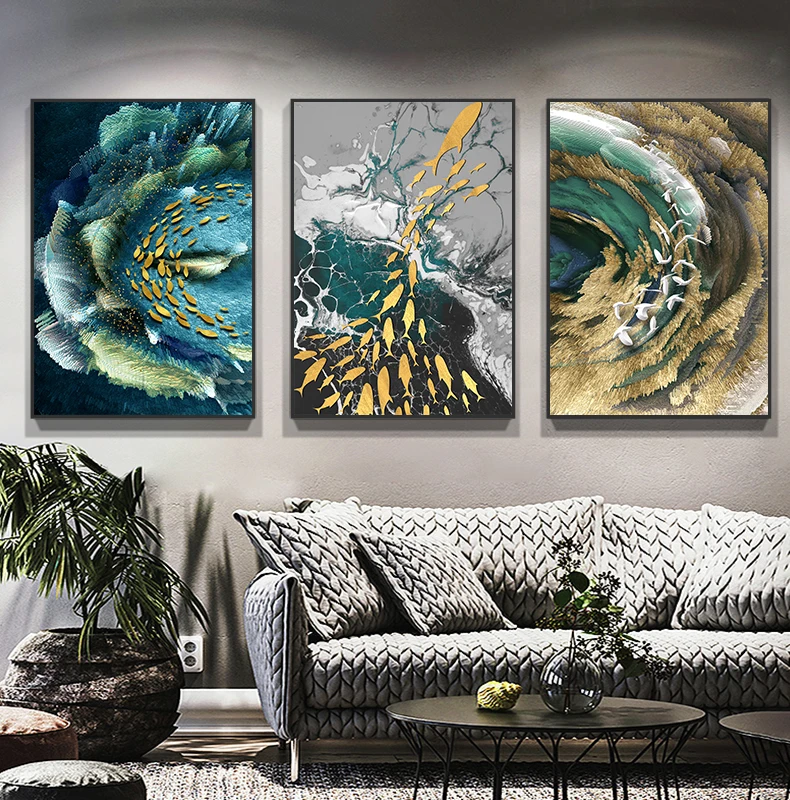 Decor Paintings Art On Canvas Abstract Wall Living Room Posters Landscape Oil Contemporary Mountain Prints Nordic Painting