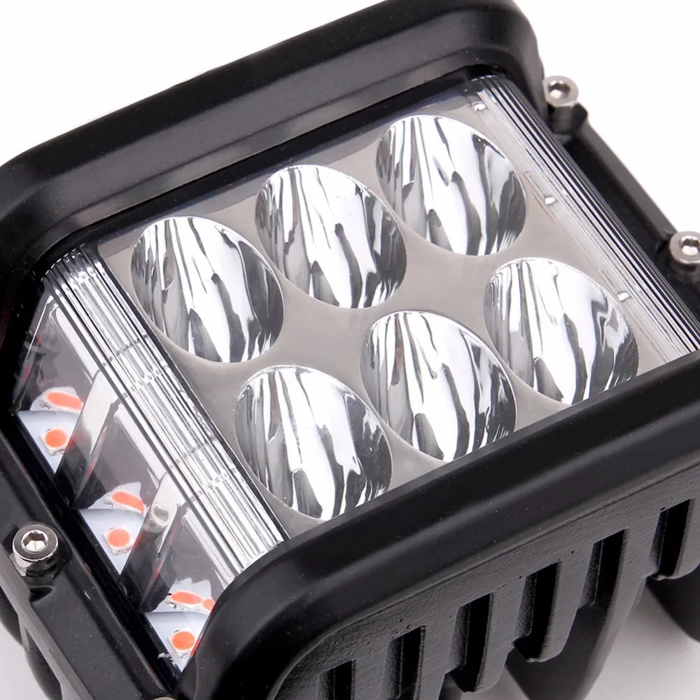 Dual Color 72W LED Work Light Strobe car Light Bar Flashing Auto Fog Light For Truck SUV ATV 4WD