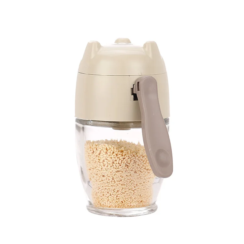 Logo Custom Empty Glass Spice Bottle With Flip Top Lid Seasoning Jar With Dual Open Shaker Lid Can Ration Spice