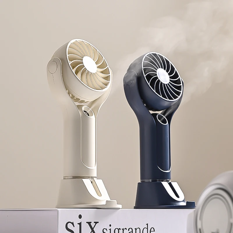 2024 new summer portable mini handheld fan USB rechargeable phone stand humidifier  cooling personal 120 degree small mist fan