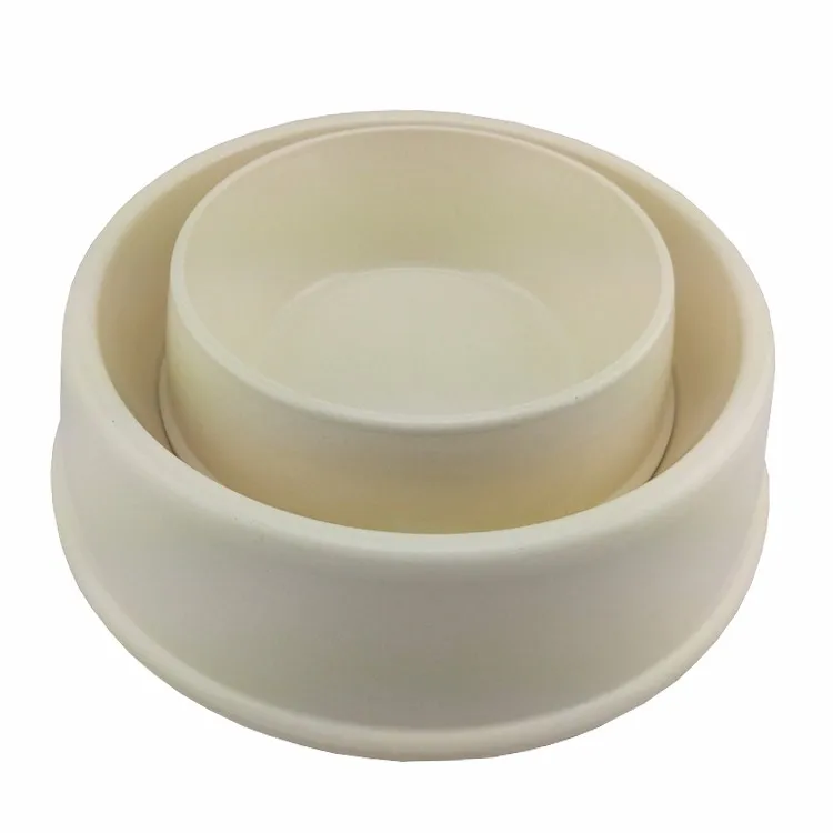 Biodegradable Nature Eco-Friendly Round Bamboo Fiber Bowl for Pets Animals Bamboo Fiber Animal plates