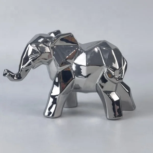 Hot Selling  Porcelain Lion Statue Tabletop Geometrical Lion Figurine Origami Lion Sculpture For Home Decoration