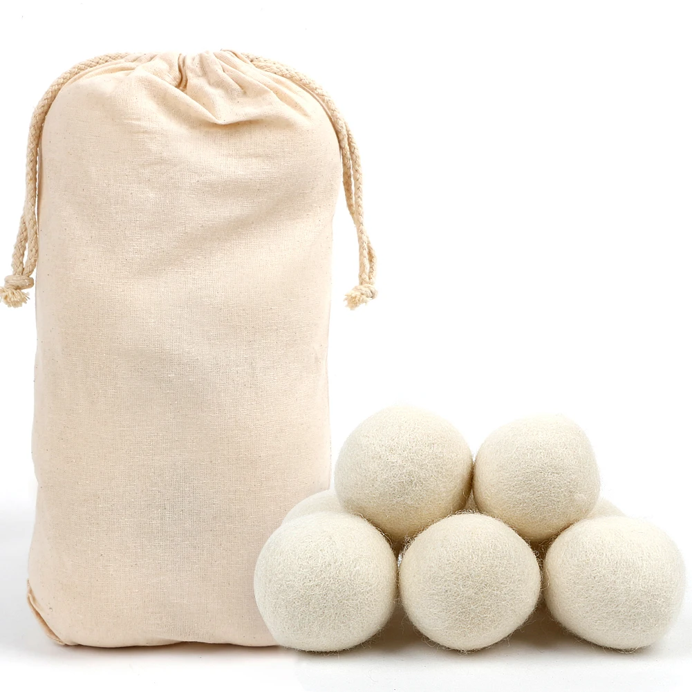 Wholesale Wool Dryer Balls Laundry Reusable Natural Organic Laundry Fabric Softener Ball Home Washing Balls Wool Dryer