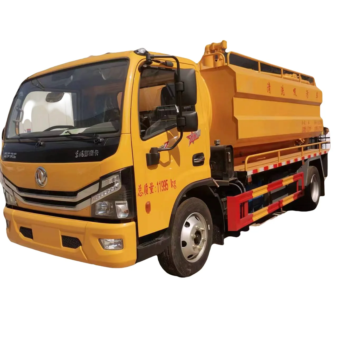 3800 mm Wheelbase Dongfeng 4x2 LHD Manual Sewage Suction Truck With Jetting  Vacuum Pump 100 m High-hressure Pipe Cleaning Drain