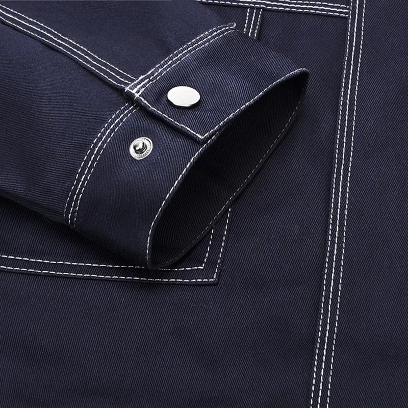 Polycotton Work Jacket Workwear with Multiple Pockets Long Sleeved Working Clothes Work Uniform for Men Mechanic