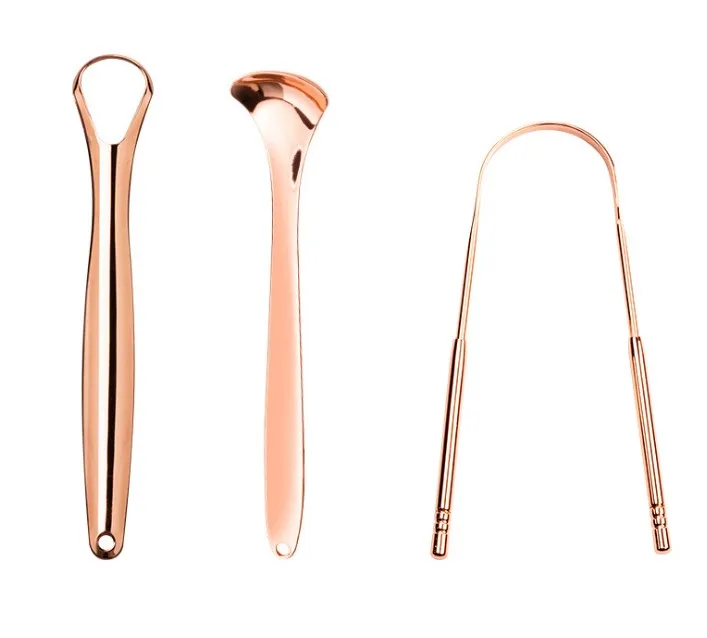 3PCS Pack Stainless Steel Oral Tongue Cleaner Oral Hygiene Care Tools Tongue Coating Scraper