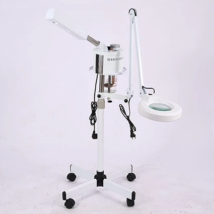 2 in 1 hot facial steamer with 8x magnifying LED lamp facial vaporizer