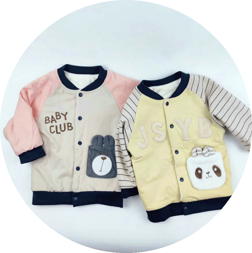 
Fashion baby autumn winter cartoon Pure cotton organic cotton coat kids clothes sport jacket 