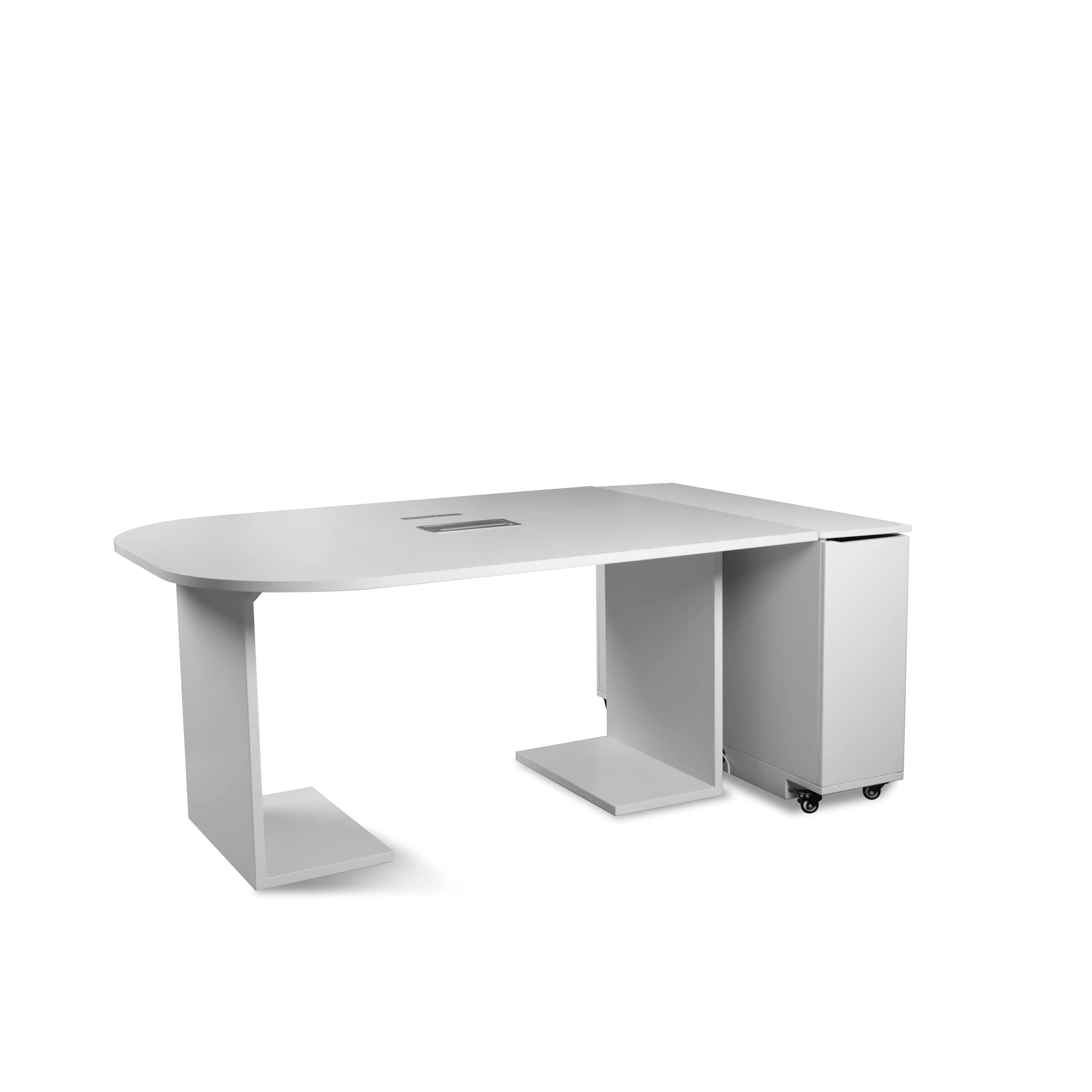 School suppliers smart classroom furniture interactive student table with 55 inch hidden lifting monitor for group discussion