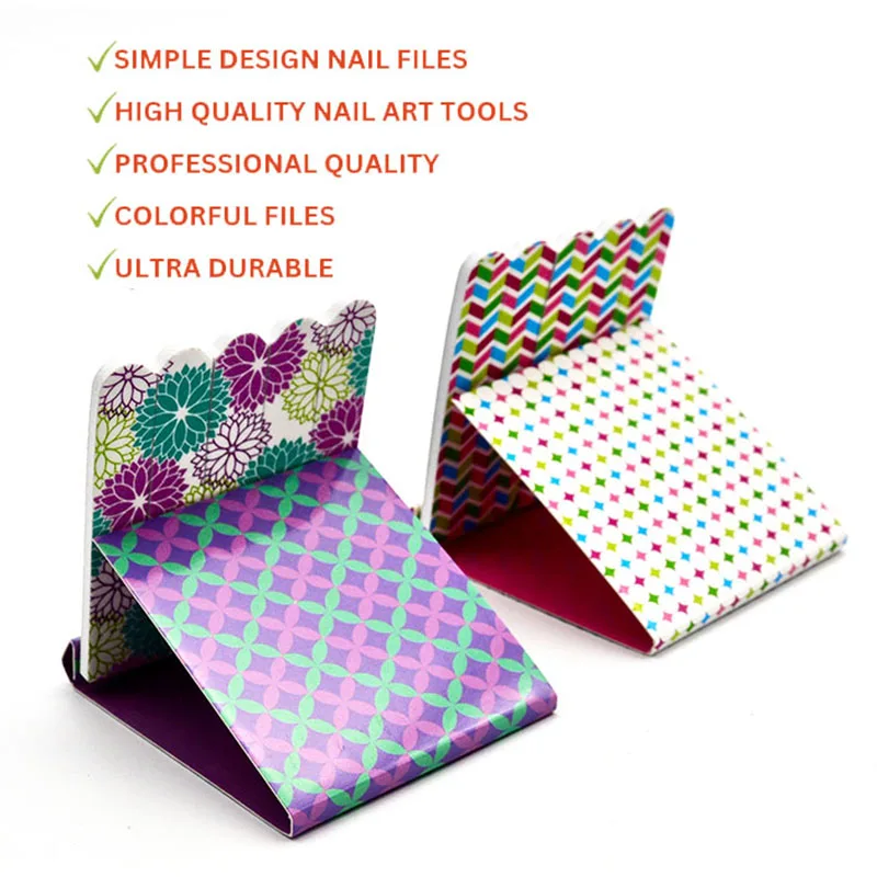 Wholesale customized hat box printed Sponge mini nail file tool double side emery board matchbook nails filer