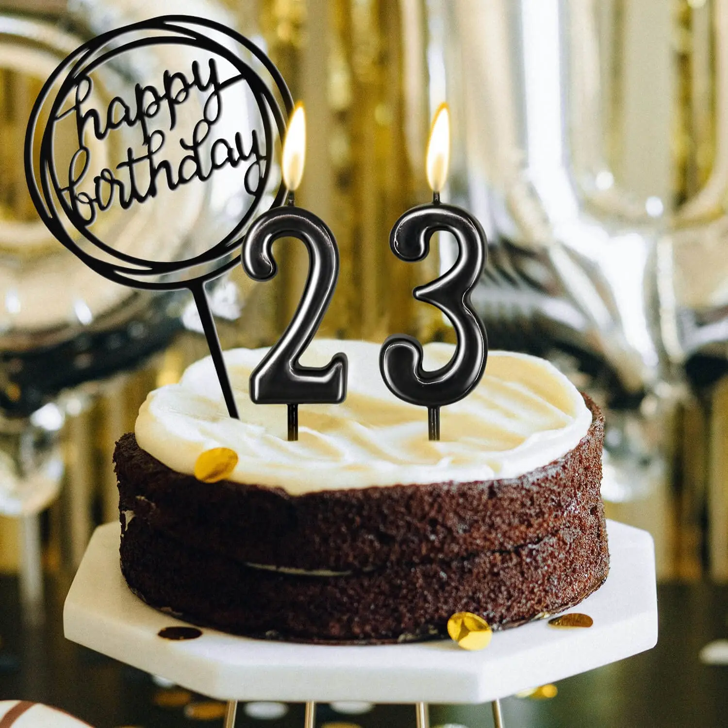 Number Birthday Candles Happy Birthday Cake Candles Number 0-9 Glitter Cake Topper Decoration for Birthday Party Anniversary