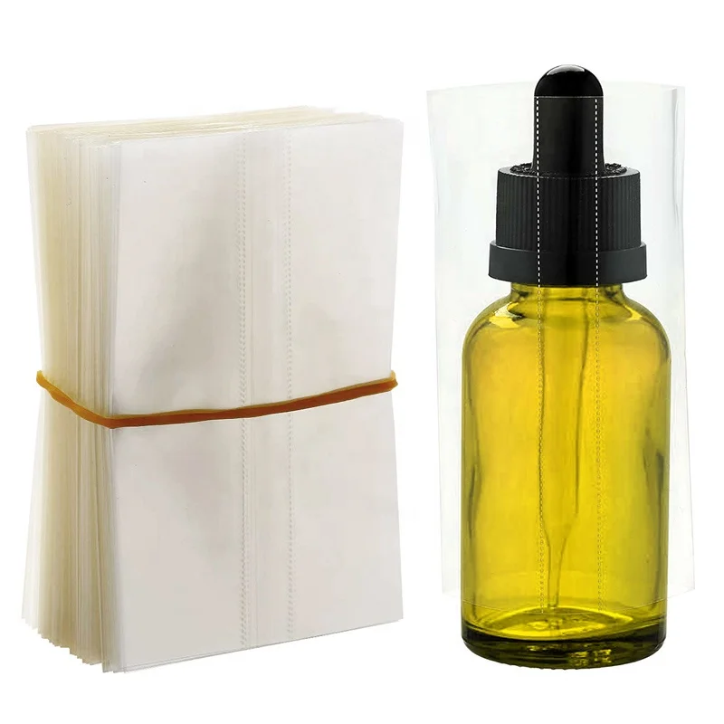 Packaging seal glass bottle packing PVC heat shrink wrap bands heat shrinkable wrap film for 30ml dropper bottle