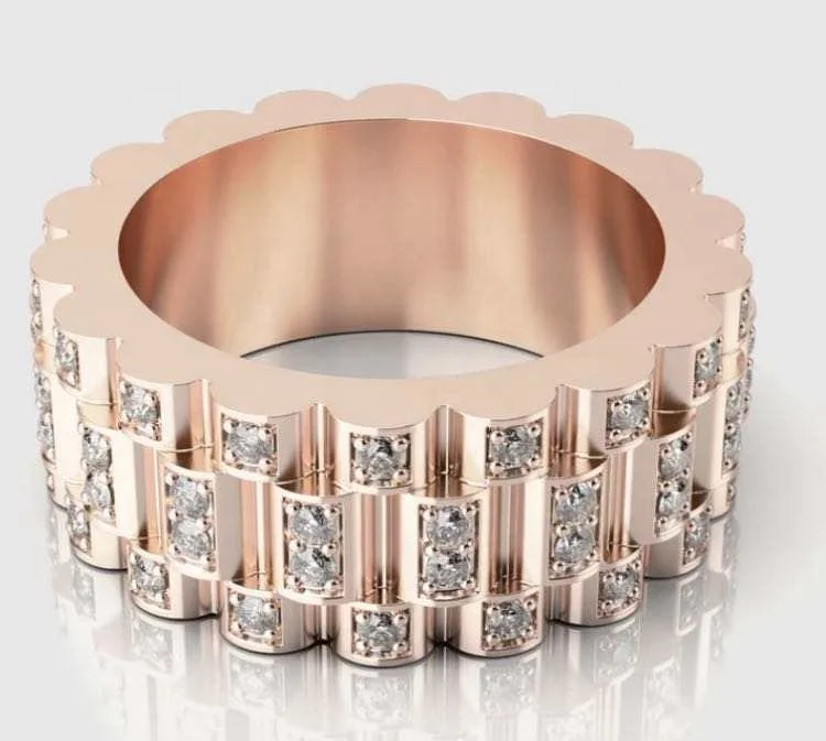 D color VVS1 Round Cut Diamond Rings Custom 10k Solid Gold Lab Grown Diamond Wedding Ring for Men Engagement Wedding Ring