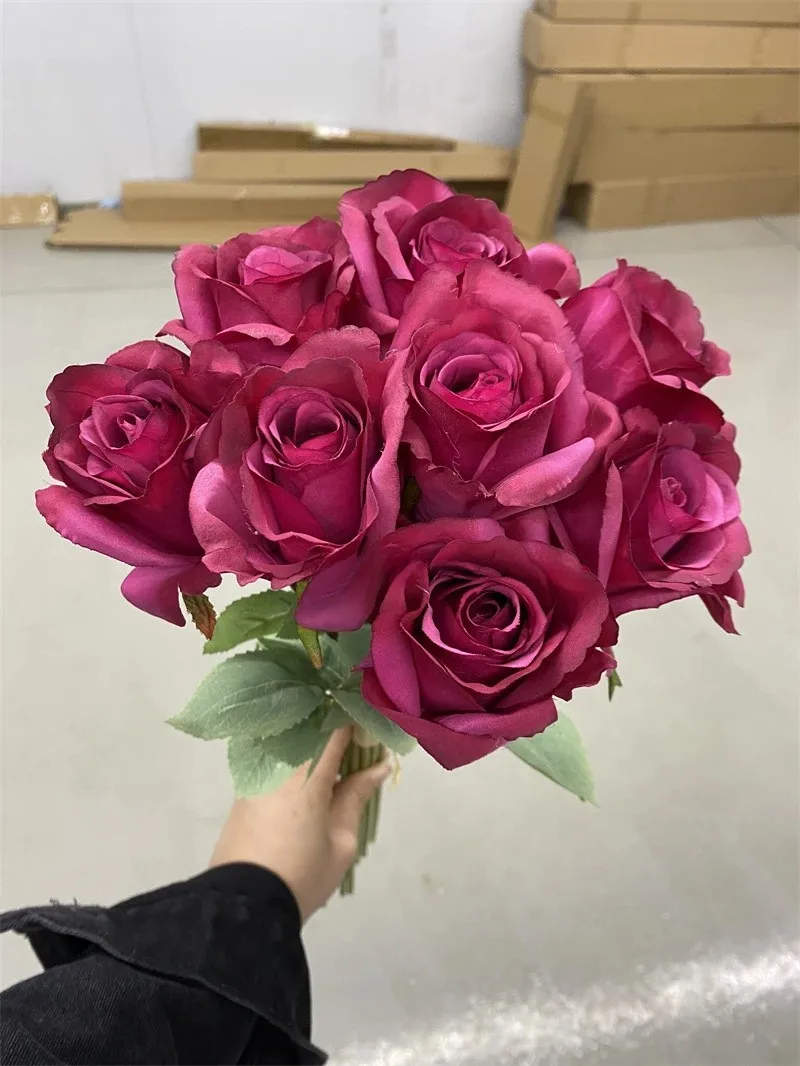 CM-TH1210 Hot Pink Flower Arrangement Wedding Party Fushia Color Artificial Flowers Wholesale