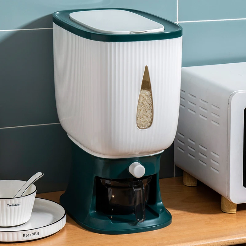 Amazon Hot Sale Rice Dispenser Grains Storage Box With Clear Window Sealed Food Storage Box Grain Storage Cans