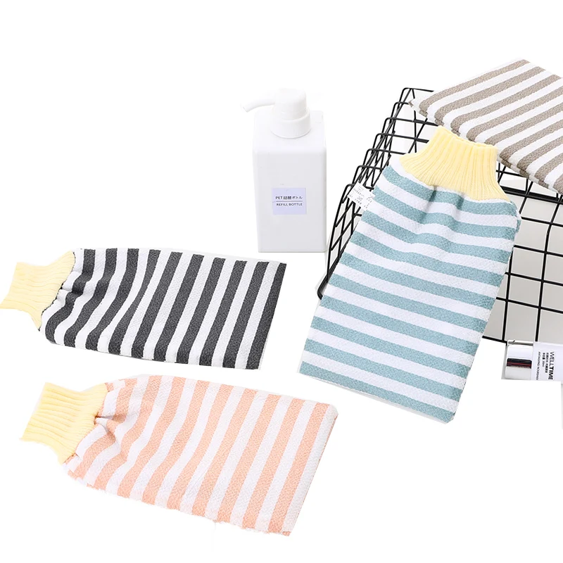 Bath Gloves Korean Shower Scrubber Gloves Wholesale Exfoliating Viscose Silkskin Care and Peeling Made of Durable Plastic PE