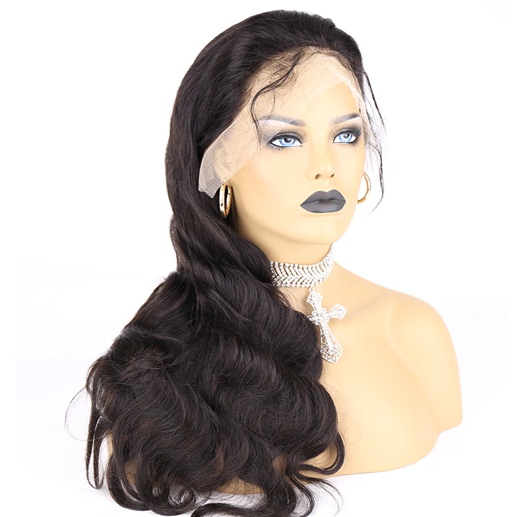 
Wholesale Cheap Transparent Human Hair Body Wave Indian Swiss Full Lace Front Half Wigs With Baby Hair 