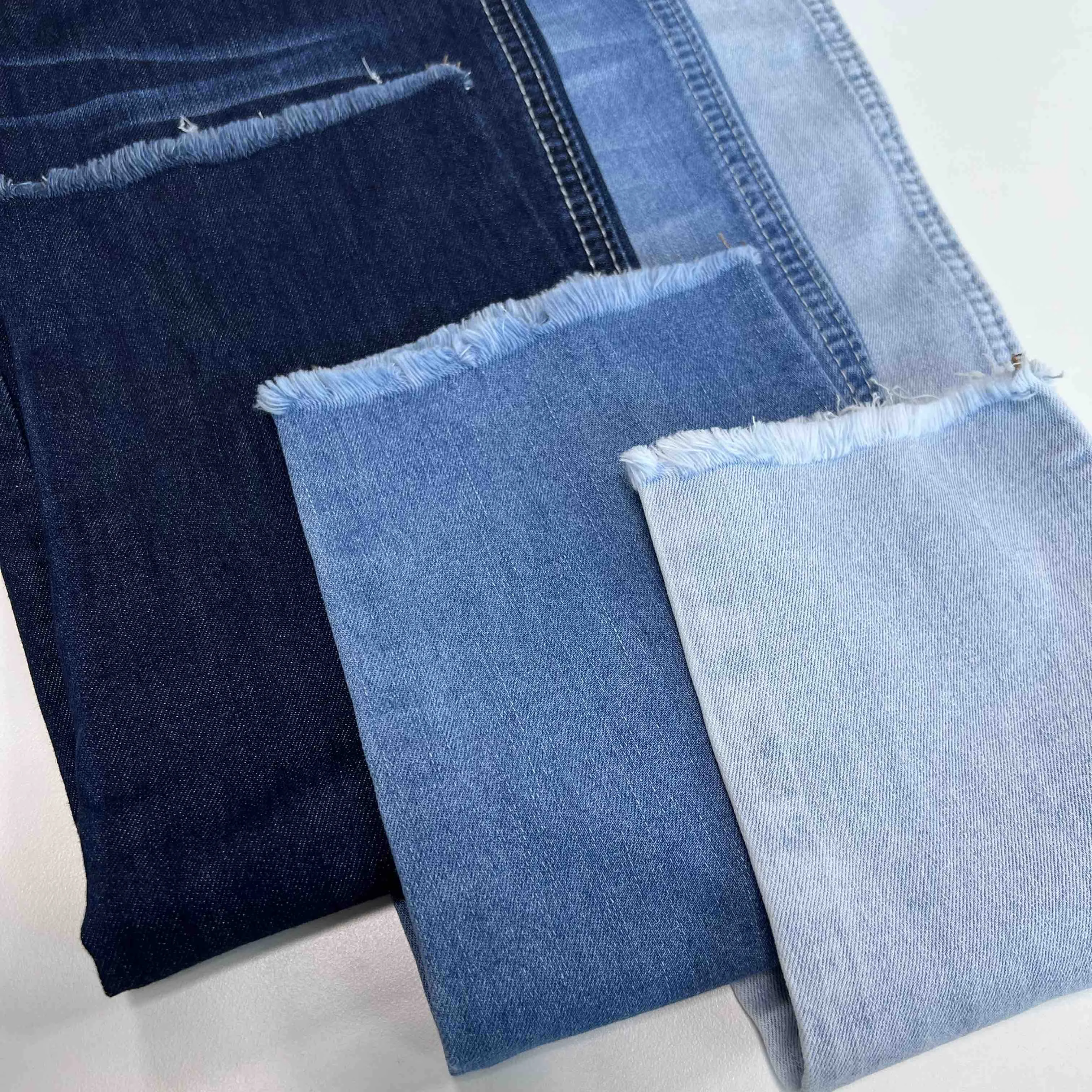 Lightweight Medium Stretch Soft Denim Fabric With Slub Production Line Of Siro Jean Fabric For Jeans Manufacturer