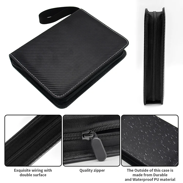 Waterproof Pu Card Binder 4 pockets 50 pages Pokemoned Game Card Collection Folder Bag