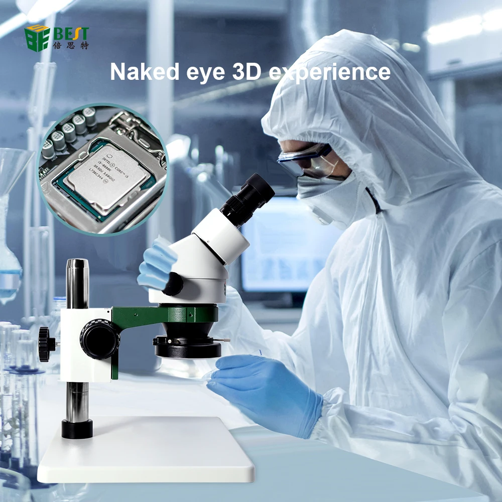 BST-X5D 7X-45X Digital Laboratory Binocular Wide Angel WF10X Electric Microscope for PCB CPU Motherboard Digital Inspection