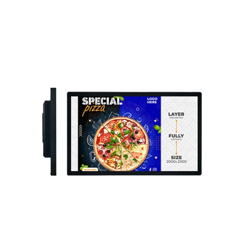 Hot Selling Wall Mount TFT Display Advertising Monitors Aluminum Indoor Narrow Edge Digital Signage Shop Window Screen Promotion