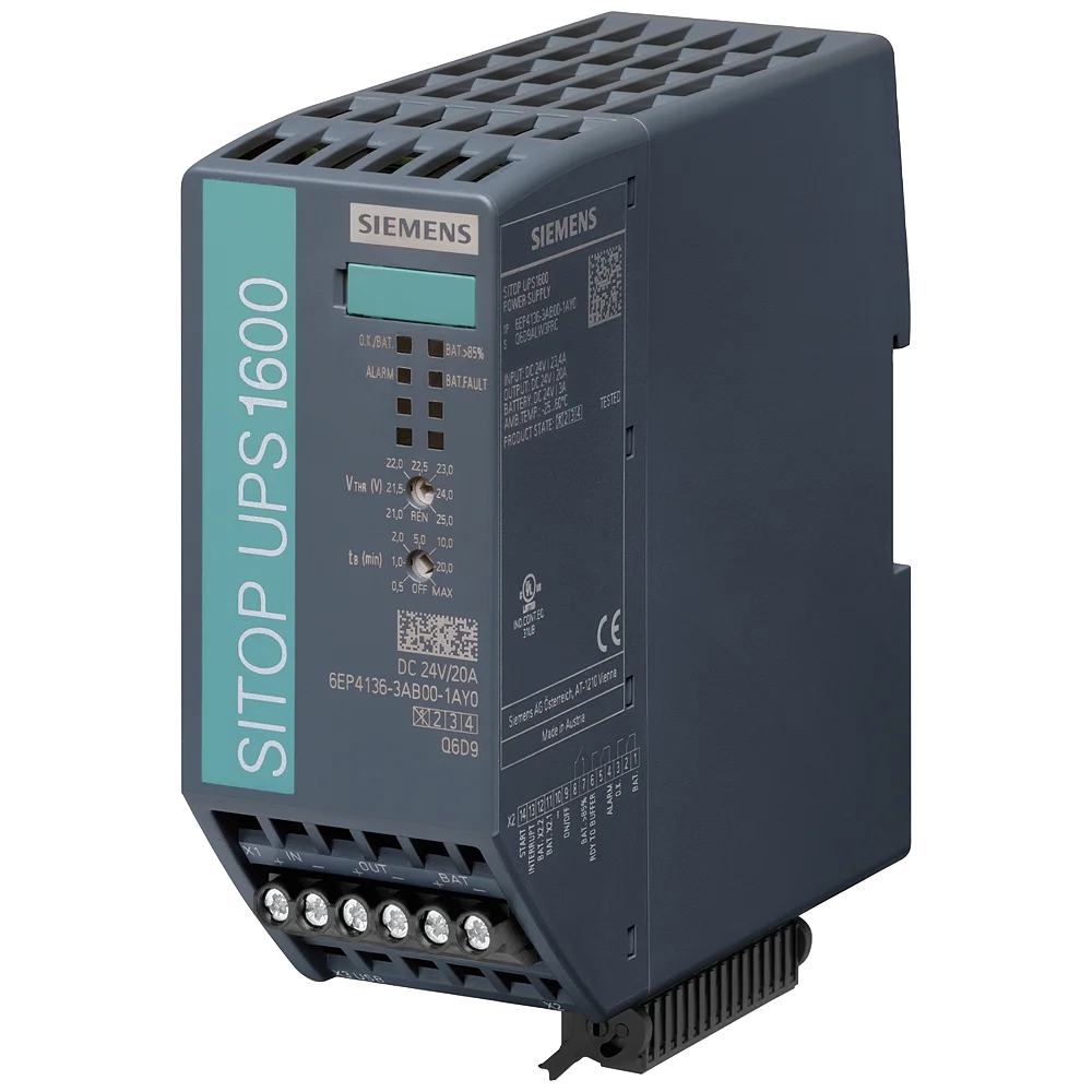 Uninterruptible power supply SITOP UPS1600, DC 24 V/20 A, with USB 6EP4136-3AB00-1AY0