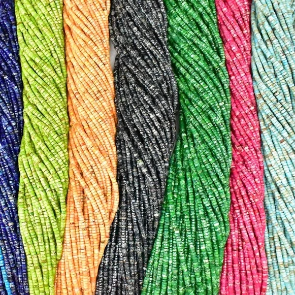 Flat Round Wheel Shaped Gemstones Strands Natural  Imperial Jasper Heishi Beads sea sediments Jewelry making