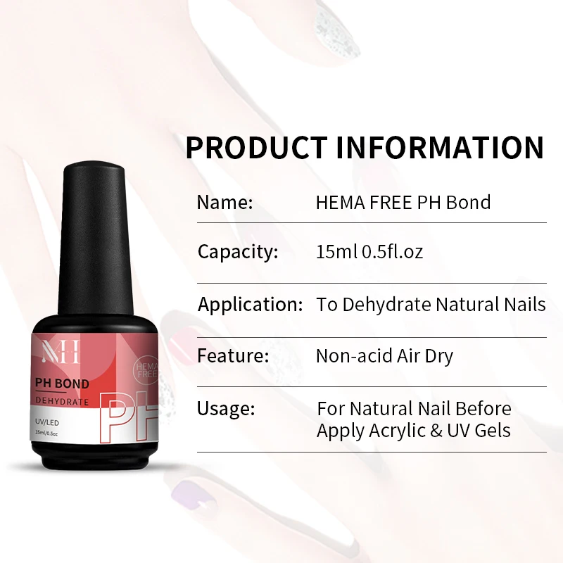 Nails Supplies Salon 15ml No Need Cure Air Dry Ph Bond Nail Prep Dehydrator And Ph Balancing Bond Primer As Base Step