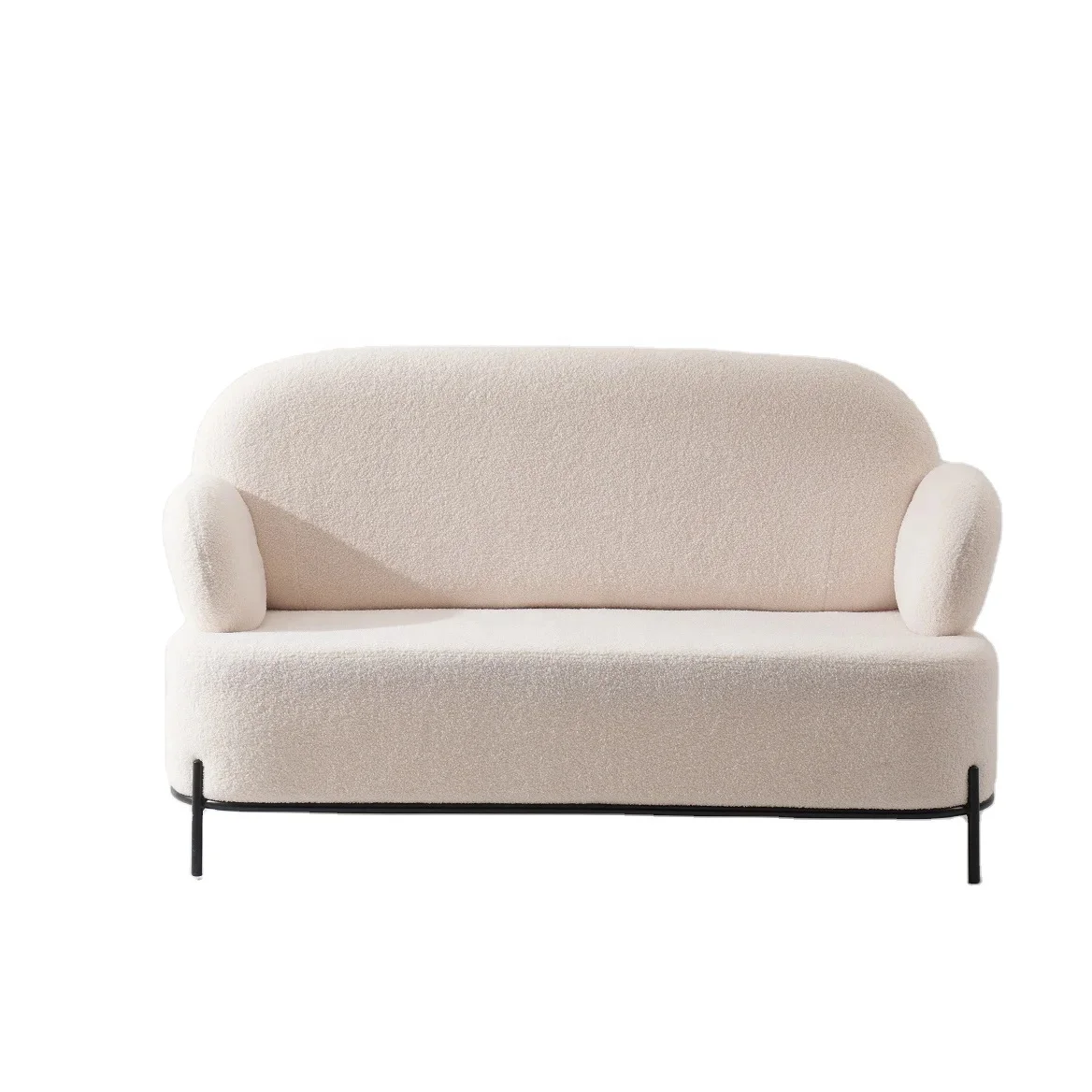 2 seater loveseat teddy fur shaggy sofa furry sitting couch luxury white fluffy modern couch Lamb fleece sofa