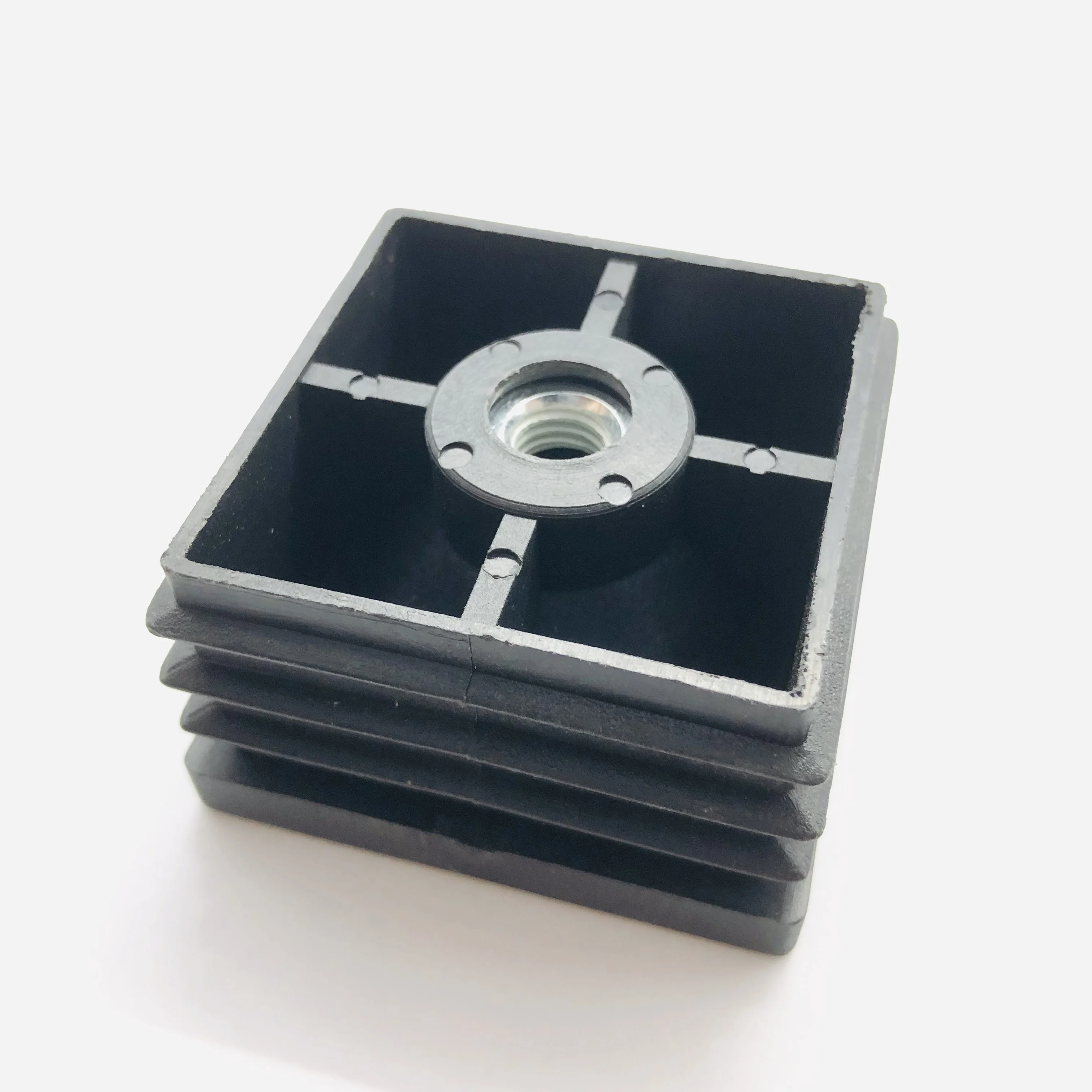 60mm*60mm M10 Square Plastic Pipe Plug Furniture Foot Mats Tube Cover Dustproof Pipe Fittings with Nut