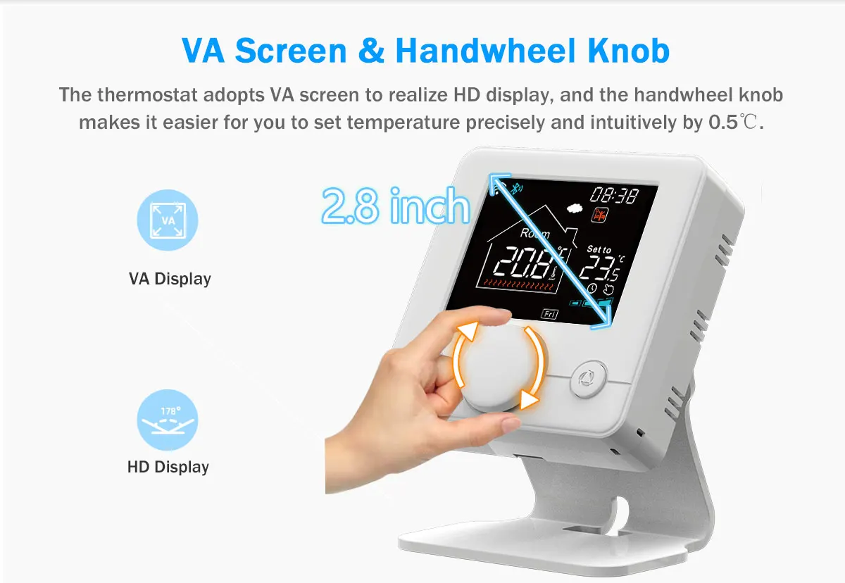 Floor Heating Thermostat RF LCD Screen Smart Wall-hung Wi-Fi Gas Boiler Thermostat