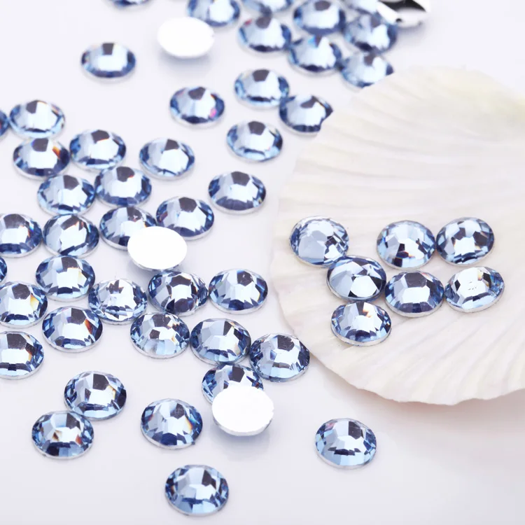 Wholesale DIY Jewelry Decorative 3mm Light Blue Resin Rhinestone Beads Crystal Rhinestone Flat Back