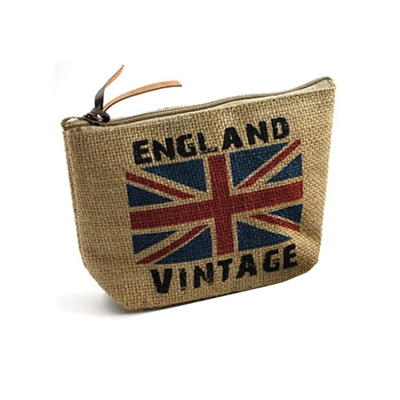 Ламинированная Сумка-клатч из джута на молнии с принтом флага