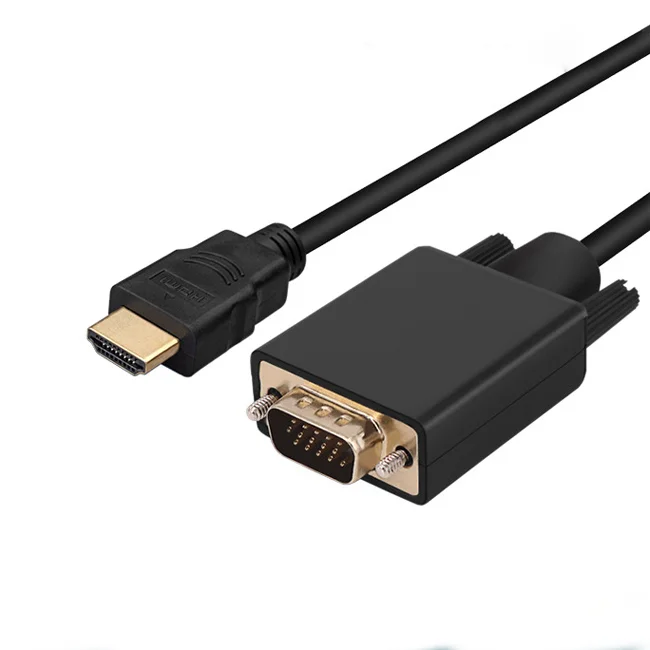 Built-in Active IC Chip 1.8M 6Ft 1080P Male to Male HD to Vga Adapter HDMl to Vga Gold Plated Video Adapter Cable