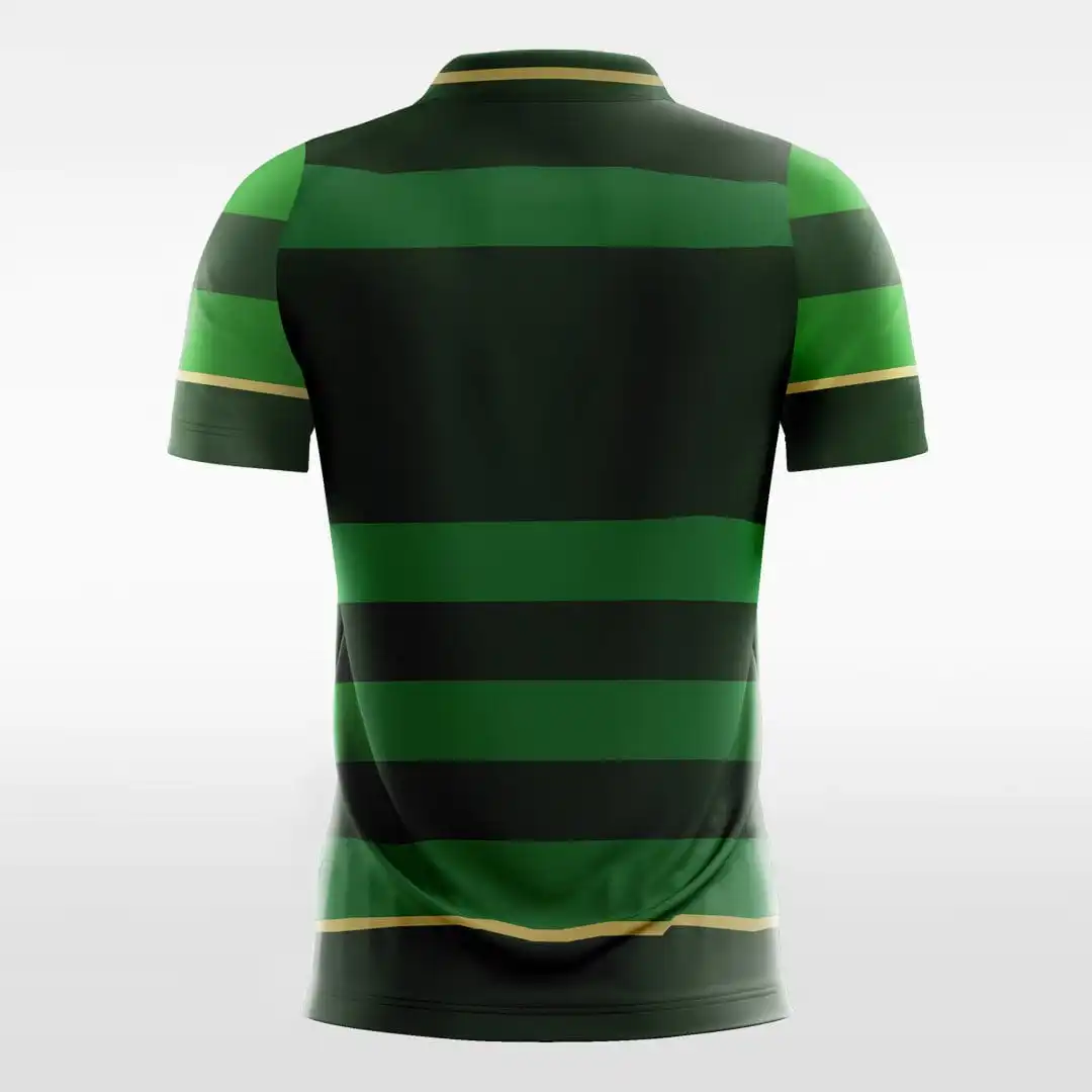 High Quality Black Green Any Colour Stripe Jersey Uniform100% Polyester Club Soccer Uniform Football Shirts