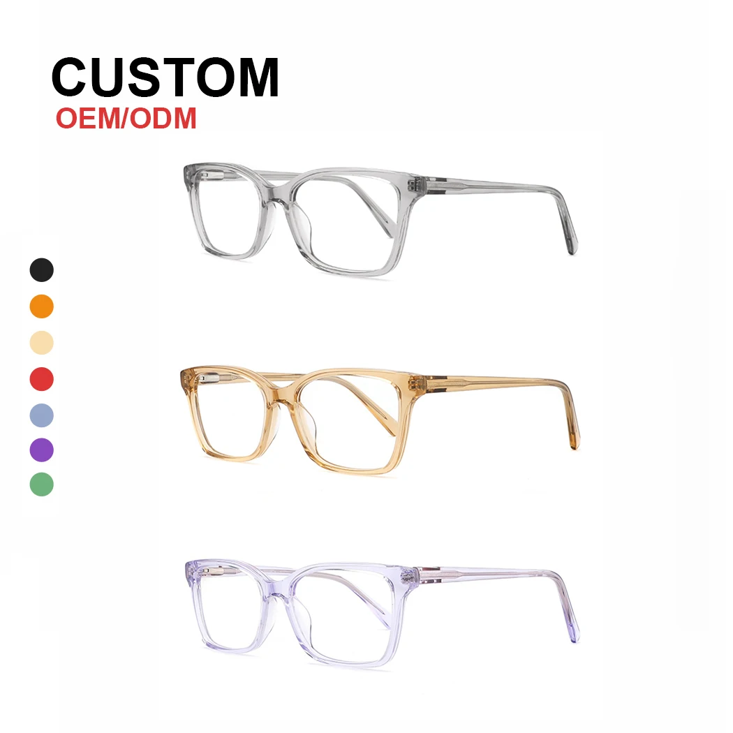 Eyewear Manufacturer Custom Transparent Optical Frames Acetate New Model Blue Light Reading Glass Adult