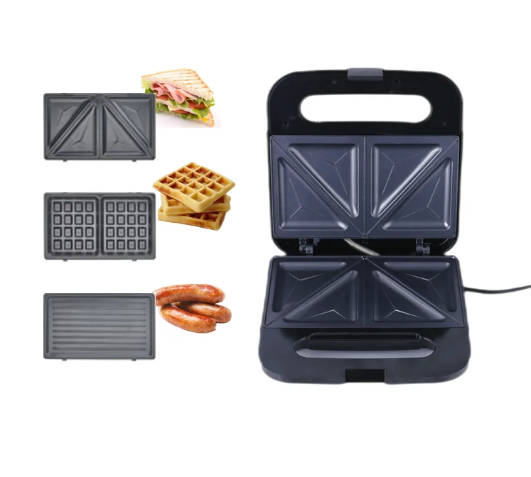 3 In 1 Huining Electric Sandwich Maker Household Popular Professional Metal Bread Grill