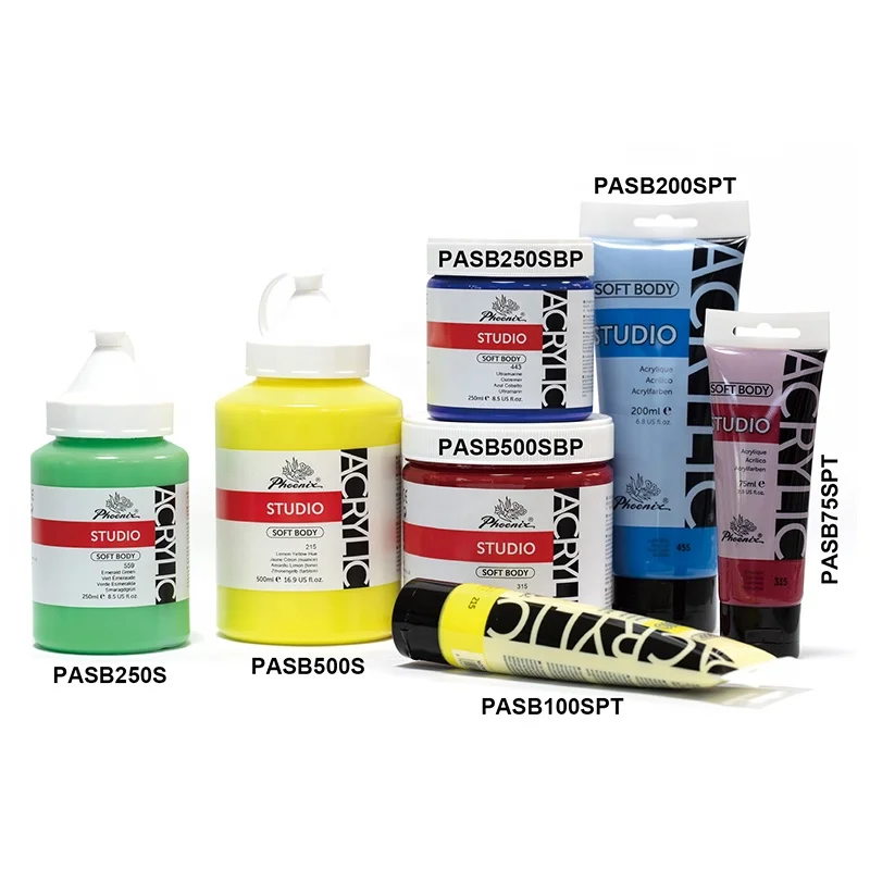 Phoenix Factory Price Matt 200ml Smooth Non Toxic Bulk Kids Artist Acrylic Paints