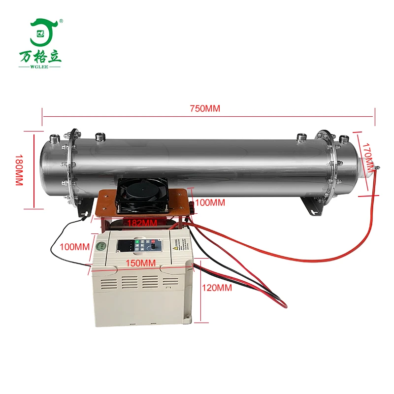 High concentration 100 g/h ozone generator used for water treatment, Ozone Tube and inverter + transformer