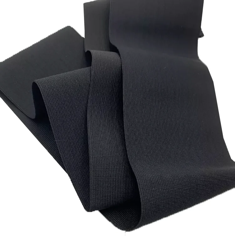 Bulk Stock Black  10cm 15cm 20cm 25cm 30cm 40cm 50cm Wide Knitted Elastic Band for Waist Band Wrap