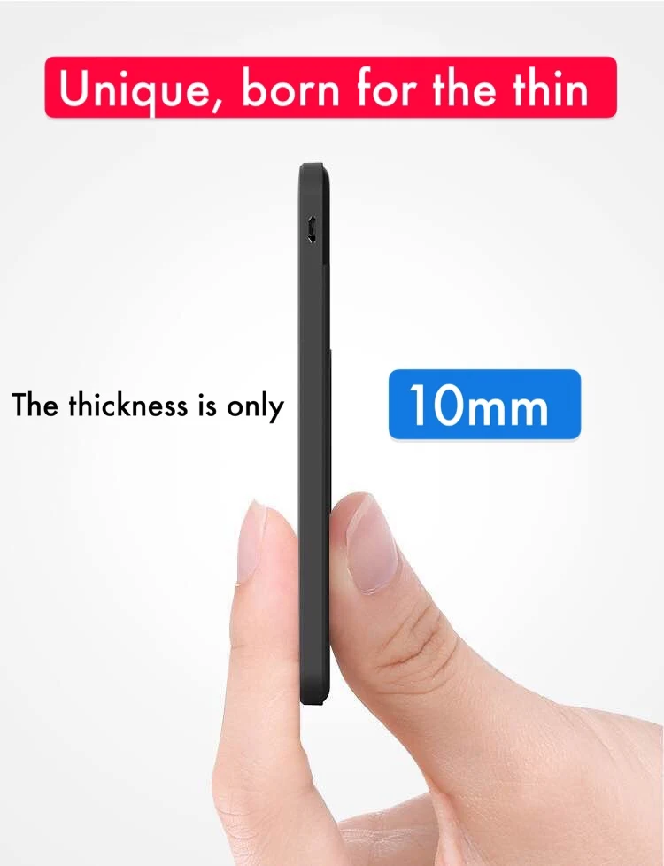 Ultra-thin wireless charger 10000mAh fast charging power bank with Shenzhen factory wholesale logo service