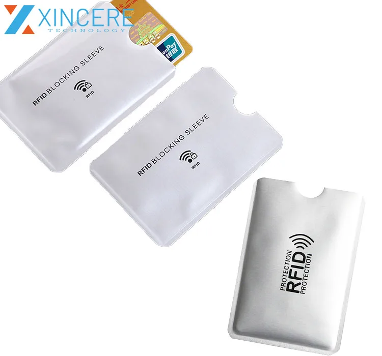 Whosale Price Stock Card Sleeve RFID Blocking Aluminum Foil Card Sleeve for Card ID Information Protection