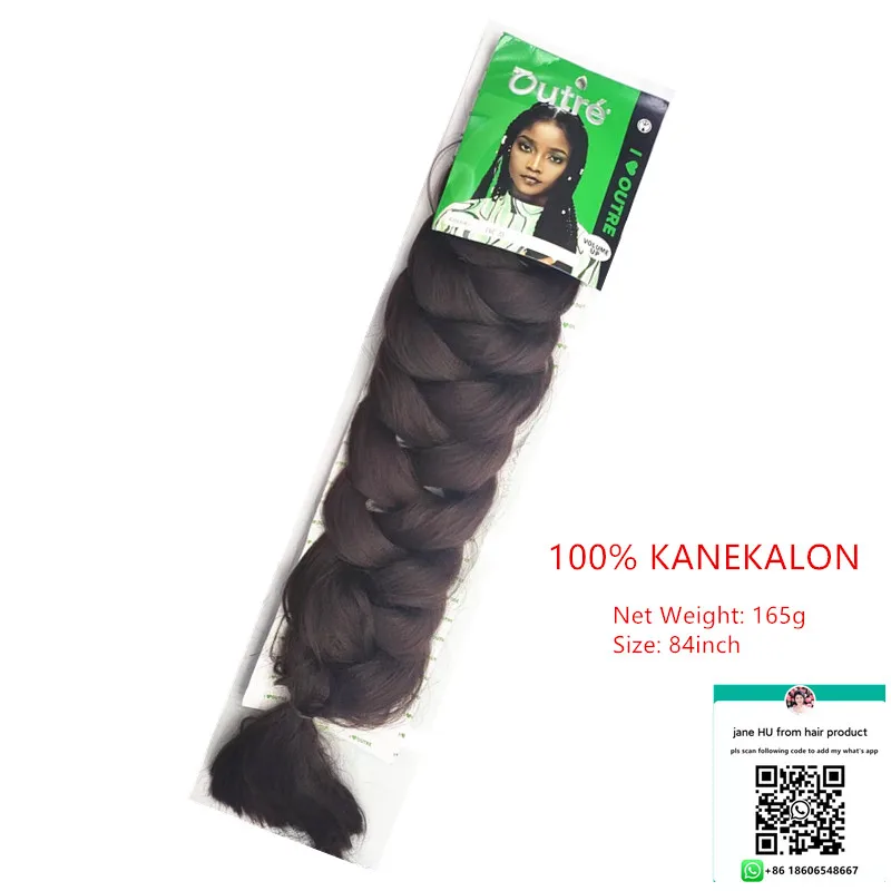 Hot-sale Ultra braid hair 165gram 84inch closed in hot water best quality  flame retardant fiber yaki braiding hair