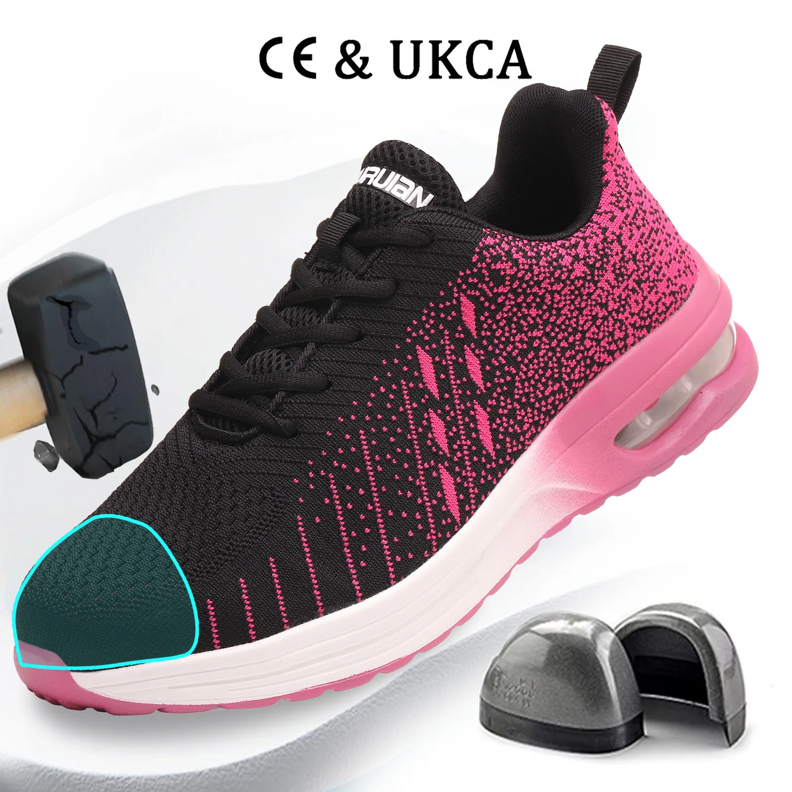 JIANKUN CE UKCA ATSM  Unisex Safety Shoes CE Certified Industrial Steel Toe Sneaker Lightweight Summer/Autumn Wear