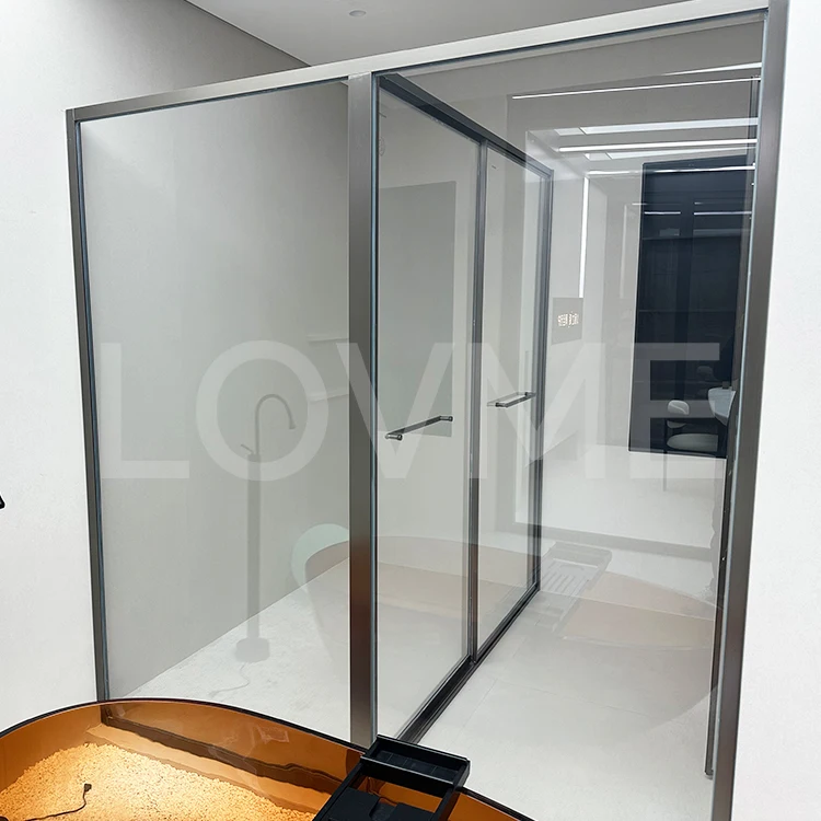 Popular Design Folding Frameless Bathroom Glass Shower Door Ce Certified Stainless Steel Pivot Shower Room