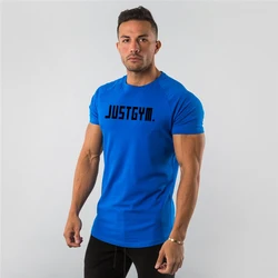 Custom Printing Logo Mens Sports Wear Gym Athletics Short Sleeves T Shirts Fitness Body Fit Cotton Training Shirts