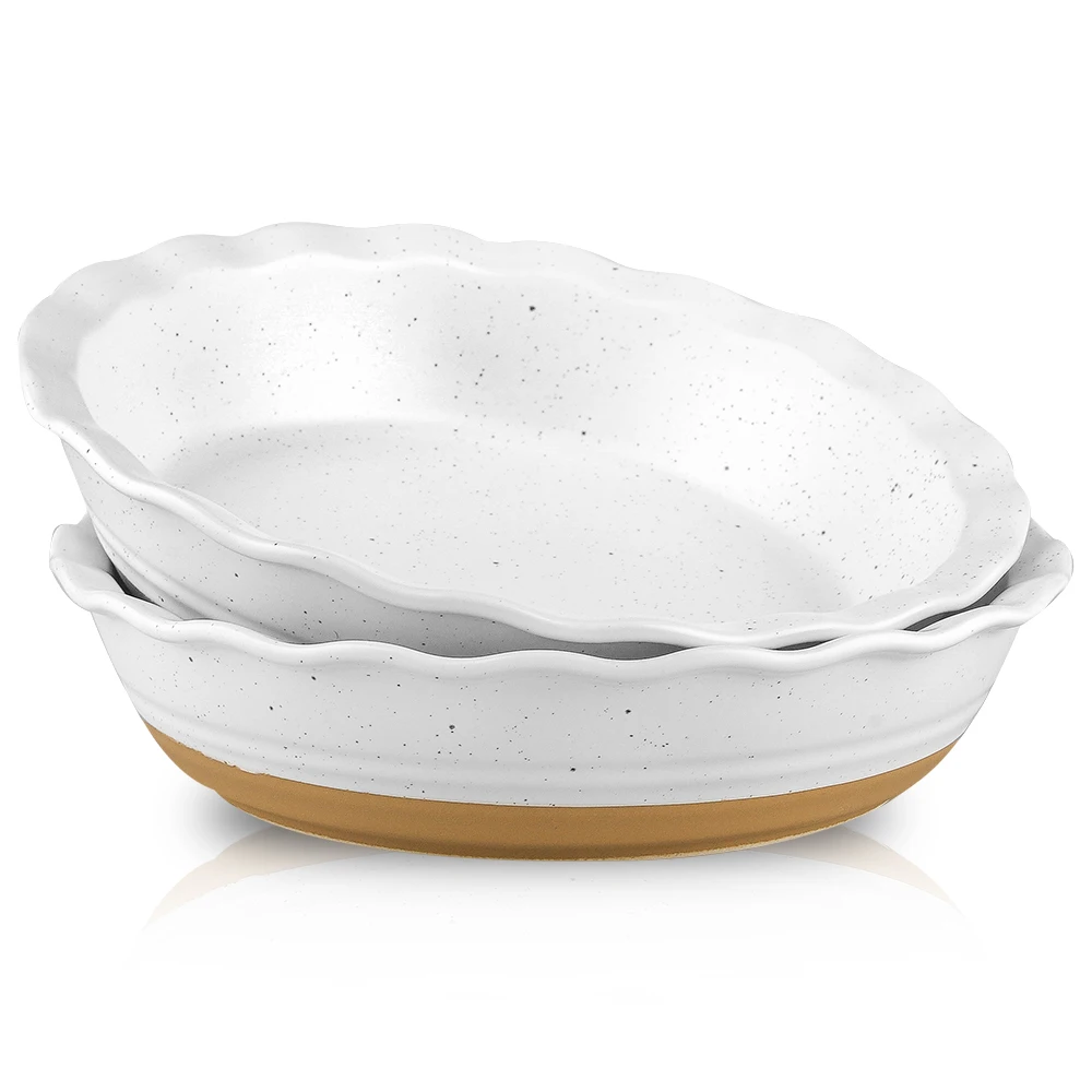 Highly Recommend Nordic Ceramic Pie Pans 10 Inch Round Baking Tray Plate For Pie Baking