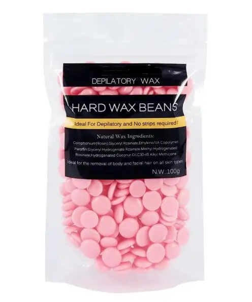 250g Hard Wax Beans Rose Pink Flavor Paper Depilatory Wax Waxing Pellet Body Beauty Bikini Arm Pit Leg Hair Removal Epilation